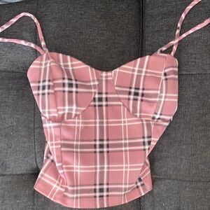 Timing Pink Plaid Camisole Top